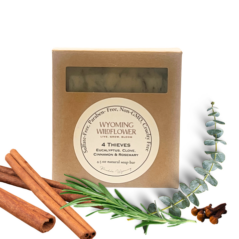 4 Thieves- Eucalyptus, Clove, Cinnamon & Rosemary Natural Soap Bar