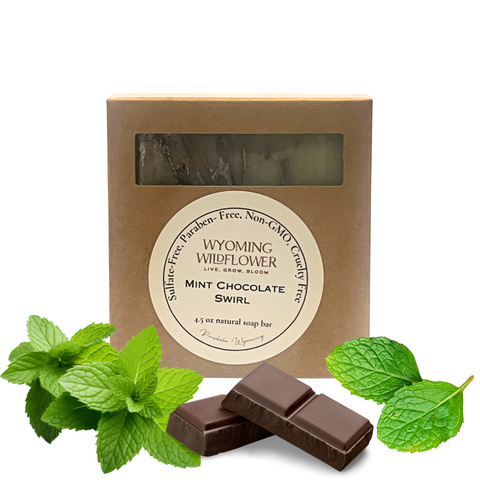 Mint Chocolate Swirl Natural Soap Bar