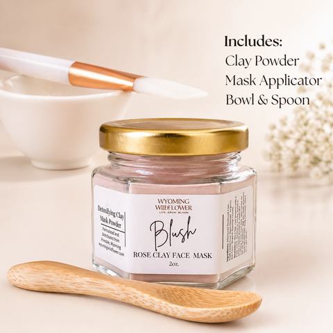 Blush Clay Face Mask Kit- Deep Cleanse & Glow Mask