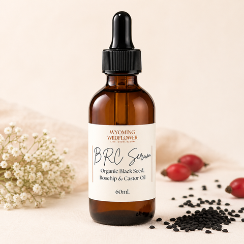rose hip castor and black seed oil BRC Barrier Support Serum- Acne, Eczema & Psoriasis Care – Wyoming Wildflower