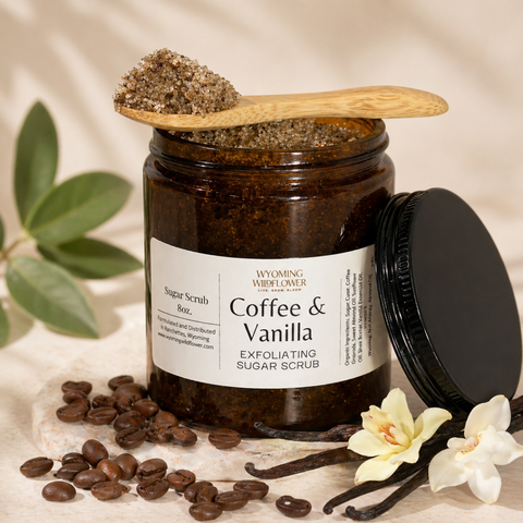 Coffee & Vanilla Exfoliating Sugar Scrub- Smooth & Brighten