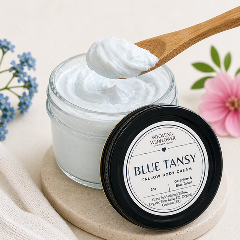 Blue Tansy Tallow Cream- Soothing Eczema & Psoriasis Relief