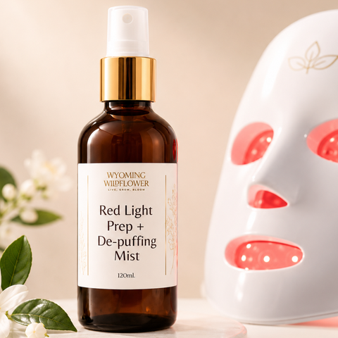 Red Light Prep + De-puffing Mist- Caffeine & Green Tea Hydration Hydrosol