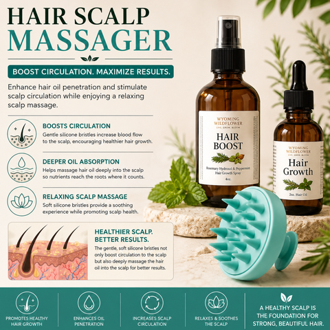 Hair Growth Set- Tonic, Hair Oil & Scalp Massager Kit