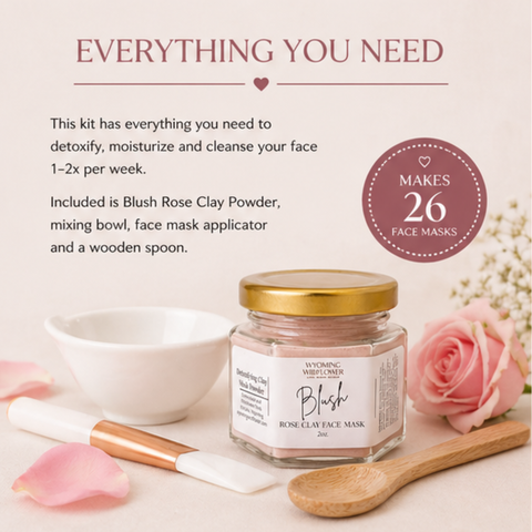Blush Clay Face Mask Kit- Deep Cleanse & Glow Mask