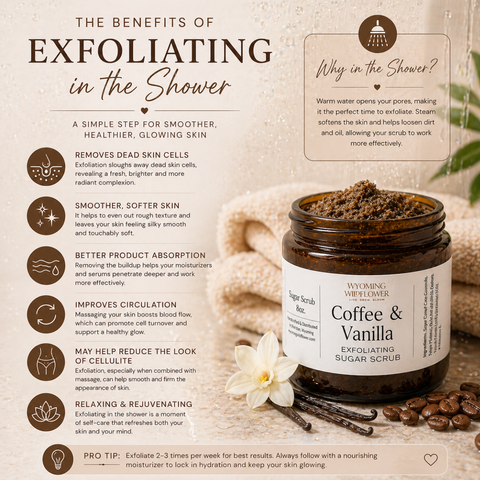 Coffee & Vanilla Exfoliating Sugar Scrub- Smooth & Brighten