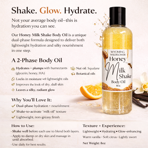 Honey Milk Shake Body Oil- Shake-to-Activate Hydration