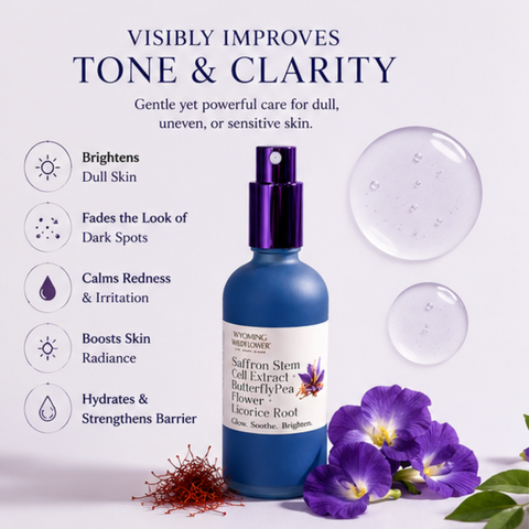 Saffron Stem Cells + Butterfly Pea Flower + Licorice Root Toner- Brighten & Balance