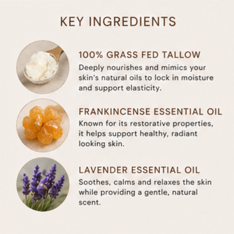 Cloud Cream Whipped Tallow- Lavender & Frankincense Moisturizer