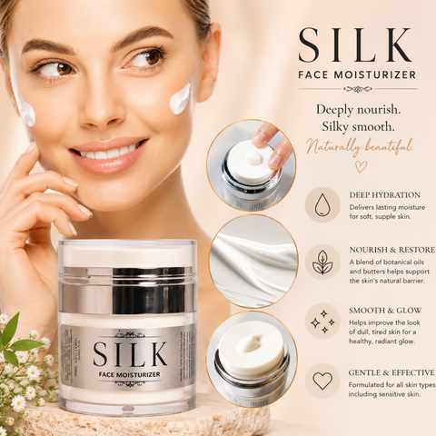 SILK Face Moisturizer- Lightweight Daily Hydration Cream