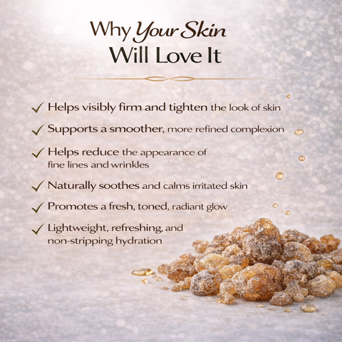 Myrrh Hydrosol Facial Mist- Organic, Anti-Aging, Firming & Skin-Repair, Pure Steam Distilled