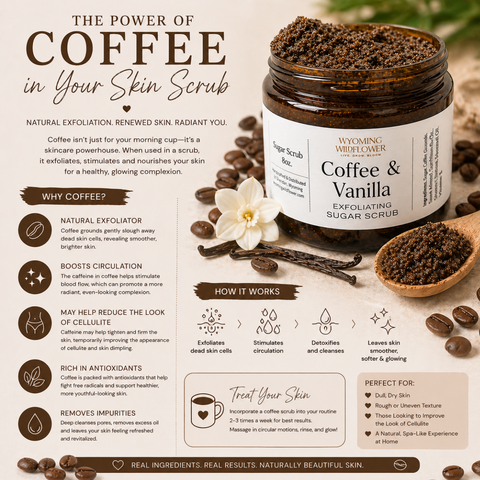 Coffee & Vanilla Exfoliating Sugar Scrub- Smooth & Brighten