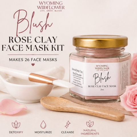Blush Clay Face Mask Kit- Deep Cleanse & Glow Mask