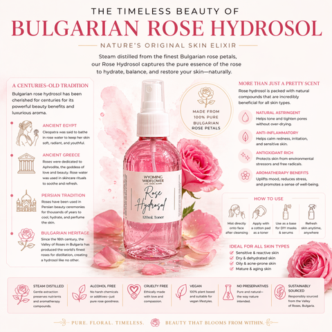 Bulgarian Rose Hydrosol Toner- Tighten & Hydrate Skin