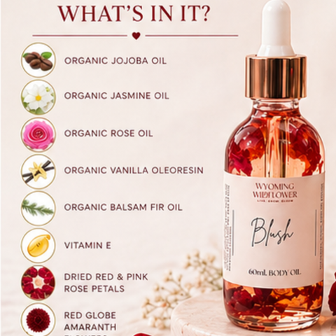 Blush Body Oil- Floral & Vanilla Hydrating Skin Oil