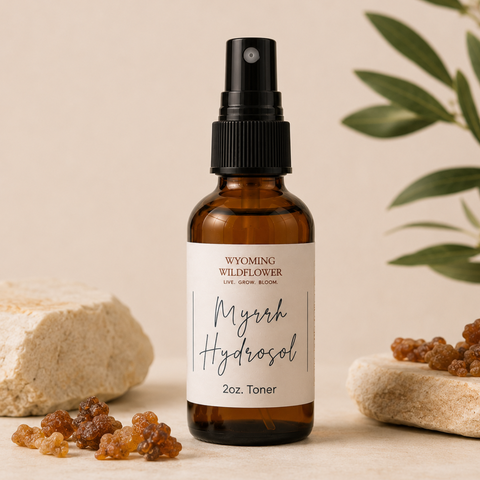 Myrrh Hydrosol Facial Mist- Organic, Anti-Aging, Firming & Skin-Repair, Pure Steam Distilled