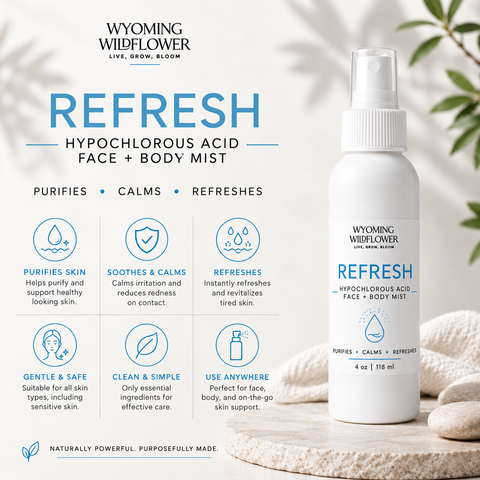 REFRESH- Hypochlorous Acid Face + Body Mist- Purifies • Calms • Refreshes