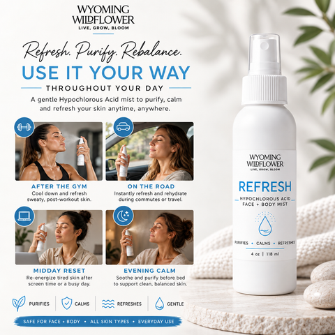 REFRESH- Hypochlorous Acid Face + Body Mist- Purifies • Calms • Refreshes