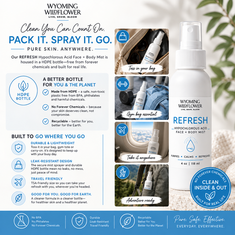 REFRESH- Hypochlorous Acid Face + Body Mist- Purifies • Calms • Refreshes