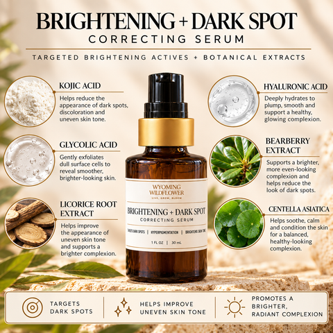 Brightening + Dark Spot Correcting Serum- Kojic Acid | Glycolic Acid | Hyaluronic Acid
