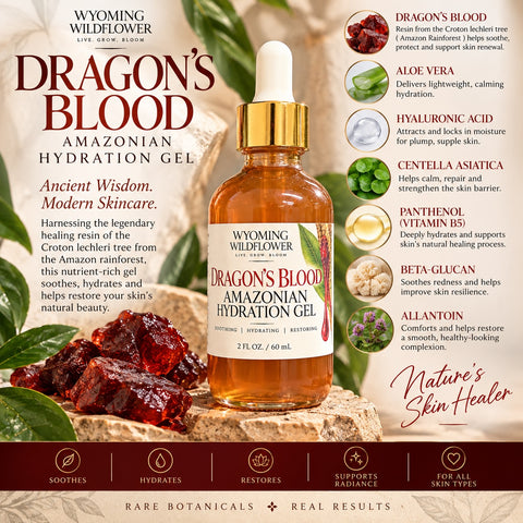 DRAGONS BLOOD Amazonian Hydration Gel- Aloe •  Hyaluronic Acid • Centella