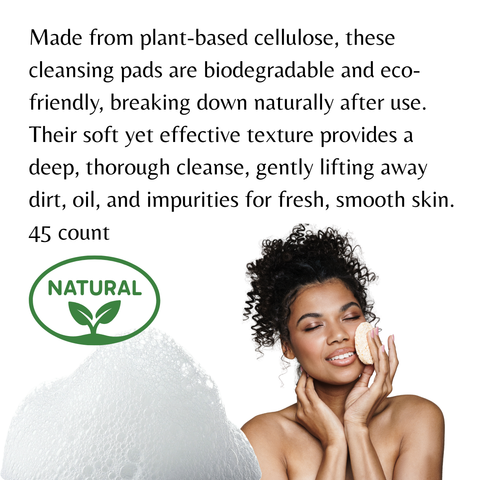 Plant Fiber Cleansing Pads- 100% Natural, Biodegradable, Deep Cleanse, Gentle Exfoliation
