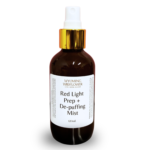 Red Light Prep + De-puffing Mist- Caffeine & Green Tea Hydration Hydrosol