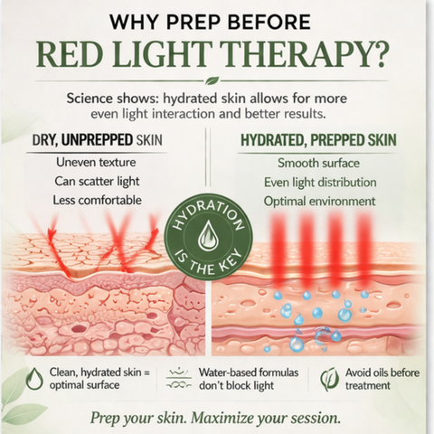 Red Light Prep + De-puffing Mist- Caffeine & Green Tea Hydration Hydrosol