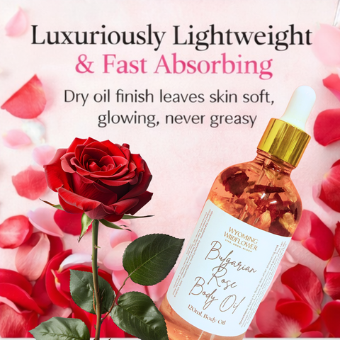 Bulgarian Rose Oil – 100% Organic- Fast Absorbing Botanical Body Oil