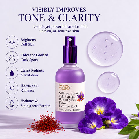 Saffron Stem Cells + Butterfly Pea Flower + Licorice Root Toner- Brighten & Balance