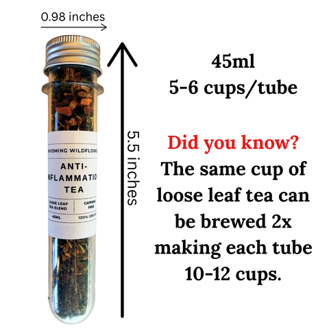 Organic Loose Leaf Tea Tubes- Herbal Wellness Blends (45ml, 5-12 cups per tube)