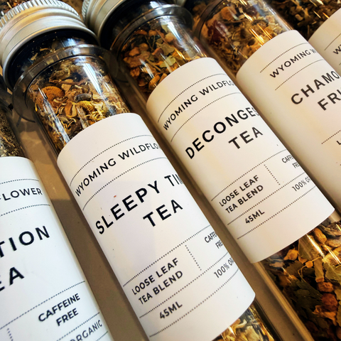 Organic Loose Leaf Tea Tubes- Herbal Wellness Blends (45ml, 5-12 cups per tube)